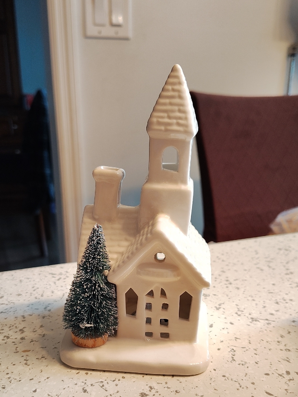 White Ceramic Holiday Church